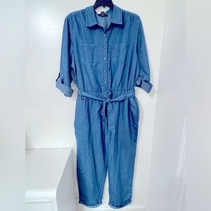 Ashley Stewart Chambray Blue Jumpsuit
